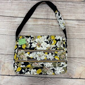 Floral Quilted Shoulder Bag with adjustable strap